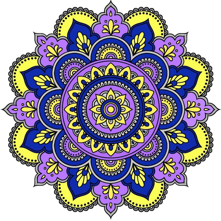 mandala amarela e azul