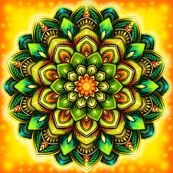 mandala amarela e verde